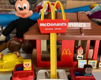 Vintage McDonald's restaurant playset; Vintage Mickey Mouse