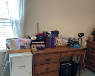 Desk, filing cabinet, office