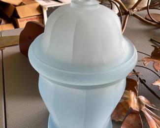 Frosted glass jar with lid