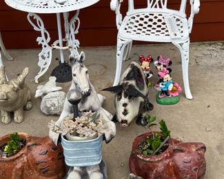 Yard art, patio set