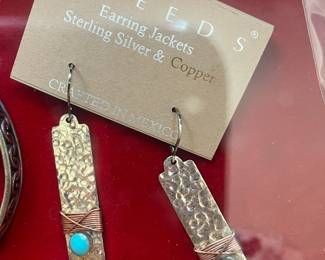 Sterling Silver and Copper Earrings