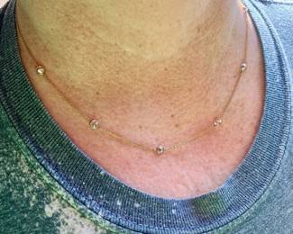 14kt gold CZ necklace