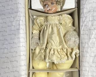 Master Piece Gallery Doll "COLETTE" by Annie Martinez New In Box 20" Tall Blonde Hair, Blue Eyes