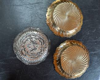 Sterling Wine Trays and Repousse Plate