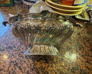 Silver repousse bowl