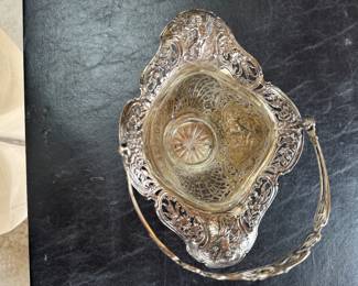 Gorgeous Sterling Brides Bowl with glass liner
