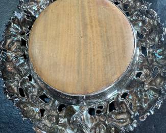 Base of Sterling Wine Coaster - with silver casters