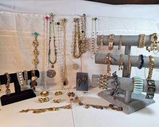 Lots Of Bracelets, Clip On Earrings And Necklaces