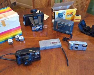 Vintage 1970 Polaroid Camera, Auto 8 Kodak Movie Camera, Pentax zoom camera, Tape Recorder and more