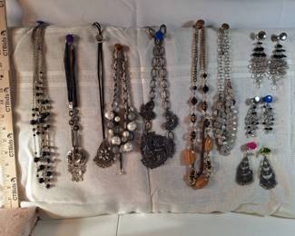 Black And Silver Necklaces and earrings