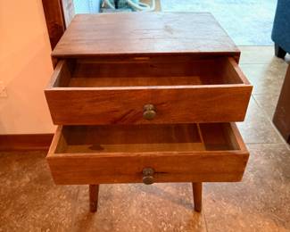 Mid-Century 2-Drawer Nightstand/Side Table
