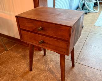 Mid-Century 2-Drawer Nightstand/Side Table
