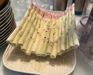 French Majolica Asparagus Server