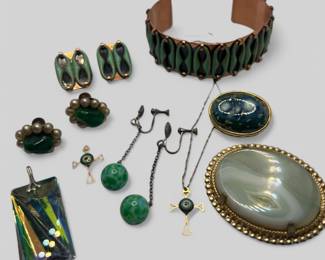 Matisse Copper Set and Agate Brooches