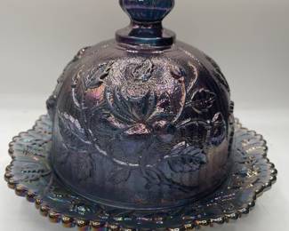 Imperial Glass Lustre Rose Butter Dish