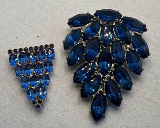 Blue Rhinestone Dress Clips