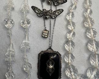 Camphor Style Glass Pendant, possible Manganese - Purple behind black light