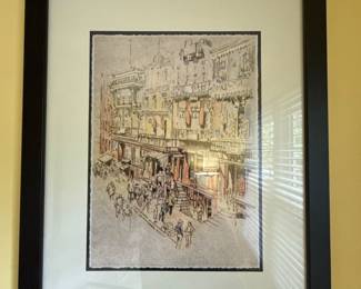 watercolor city street scene by John Haymson