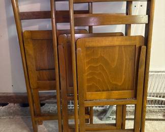 vintage wooden folding chair