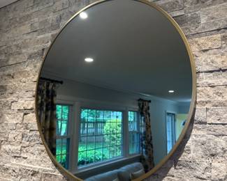 Round Brass Wall Mirror