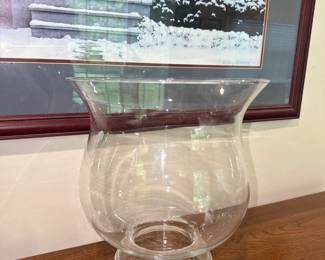 glass hurricane vase