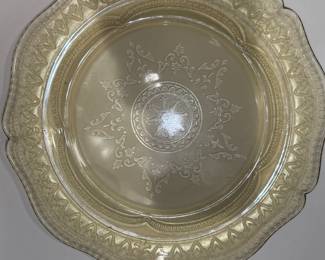 Federal Glass Patrician Spoke Yellow Depression Plate
