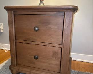 2 drawer wooden nightstand