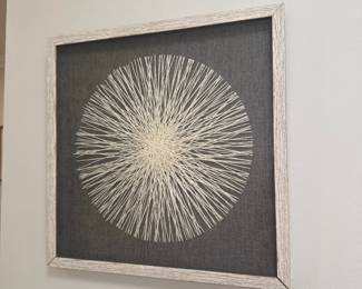 "Silver Sunburst on Blue I" by Abby Young