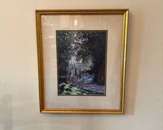 framed print of "Parisians Enjoyed the Parc Monceau" by Claude Monet