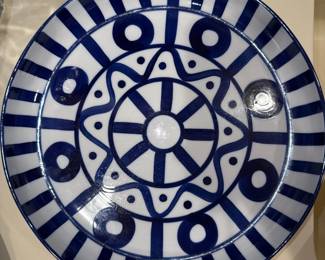 Dansk Arabesque Round Blue and White Serving Platter