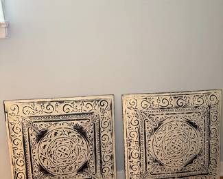 Set of 2 Pottery Barn Boho Mandala Metal Wall Art 24" x 24"