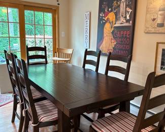 Pottery Barn Benchwright Mahogany Dining Table with 6 chairs