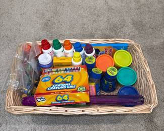 crayons - playdoh - colored pencils