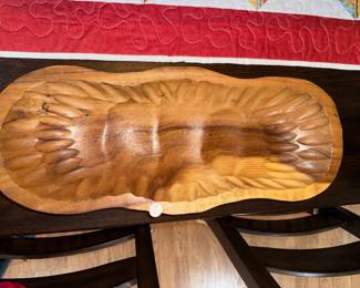 hand carved wooden bowl