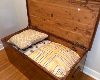 wooden cedar storage chest