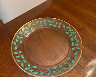 Arcoroc Holly Christmas dessert plate