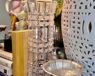Sterling compotes and cut glass