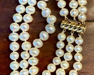 Fine pearls and 14k