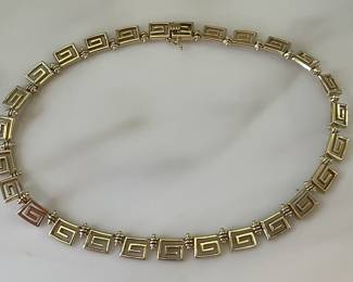 18k gold Greek Key choker