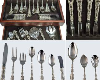 Gorham STRASBOURG Sterling Silver Flatware Set 95pc Service for 12 circa 1897