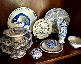 Fabulous antique blue and white porcelains