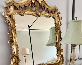 1940s gilt wood mirror