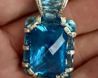 Massive blue topaz