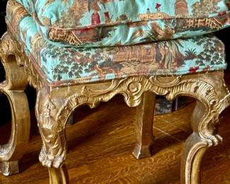 Rare and antique silk brocade Asian double print fabric and down filled