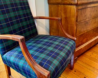 Ralph Lauren wool plaid Queen Anne chair