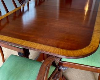 Fabulous English dining table and Chippendale chairs