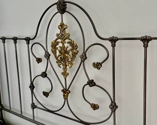 Antique French iron bed…queen size NEW mattress set