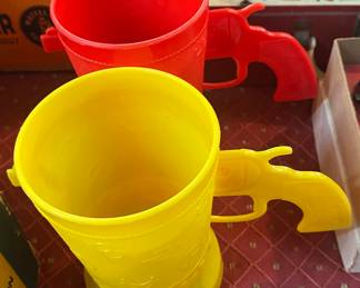 Vintage Plastic Pistol Mugs