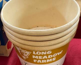 Vintage Long Meadow Farms Ice Cream Containers