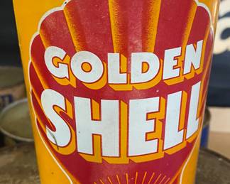 Golden Shell Motor Oil Can